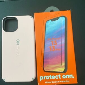 IPHONE 13 Pro Speck Cell Cover and Glass Screen Protector NWOT